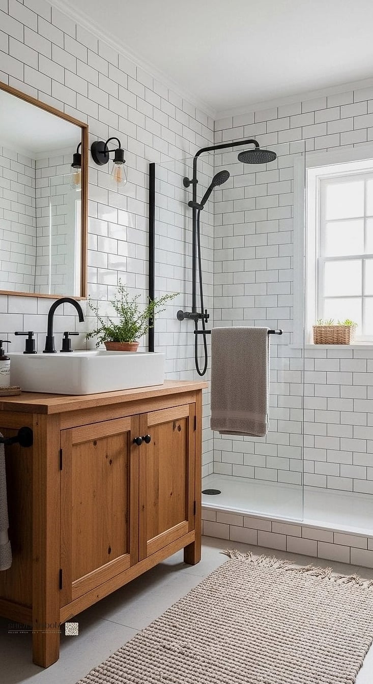 1. Add a Classic White Subway Tile Shower