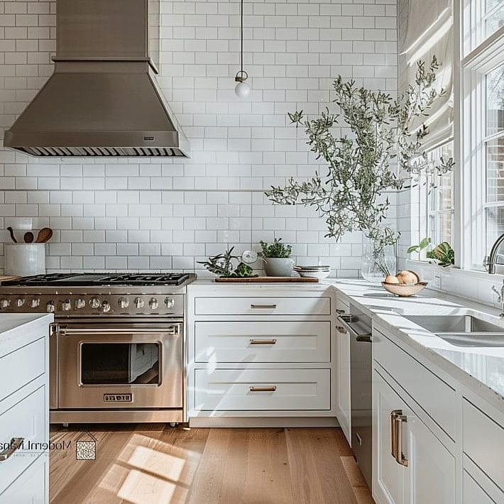 21 Stylish Kitchen Ideas That Maximize Style and Function 2 Add a Full-Height Backsplash for a Custom Look