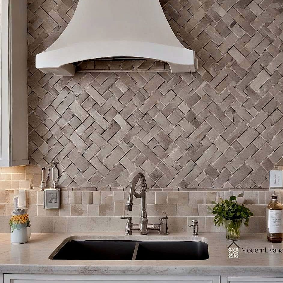 Basketweave Marble Mosaic
