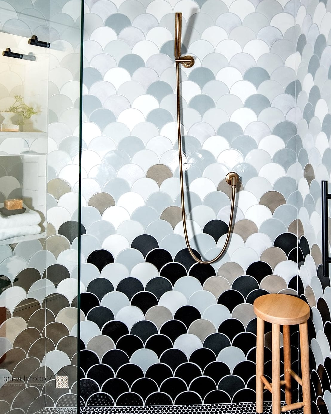 25 Black Tile Ideas to Show Your Contractor 11 Black Fish Scale Tile