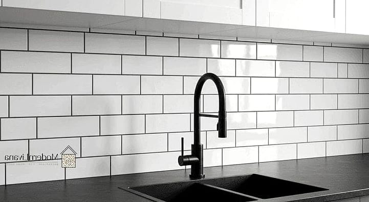 Black Grout with White Tile