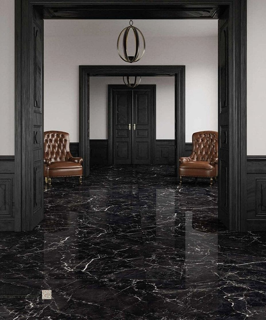 25 Black Tile Ideas to Show Your Contractor 10 Black Marble Look Porcelain