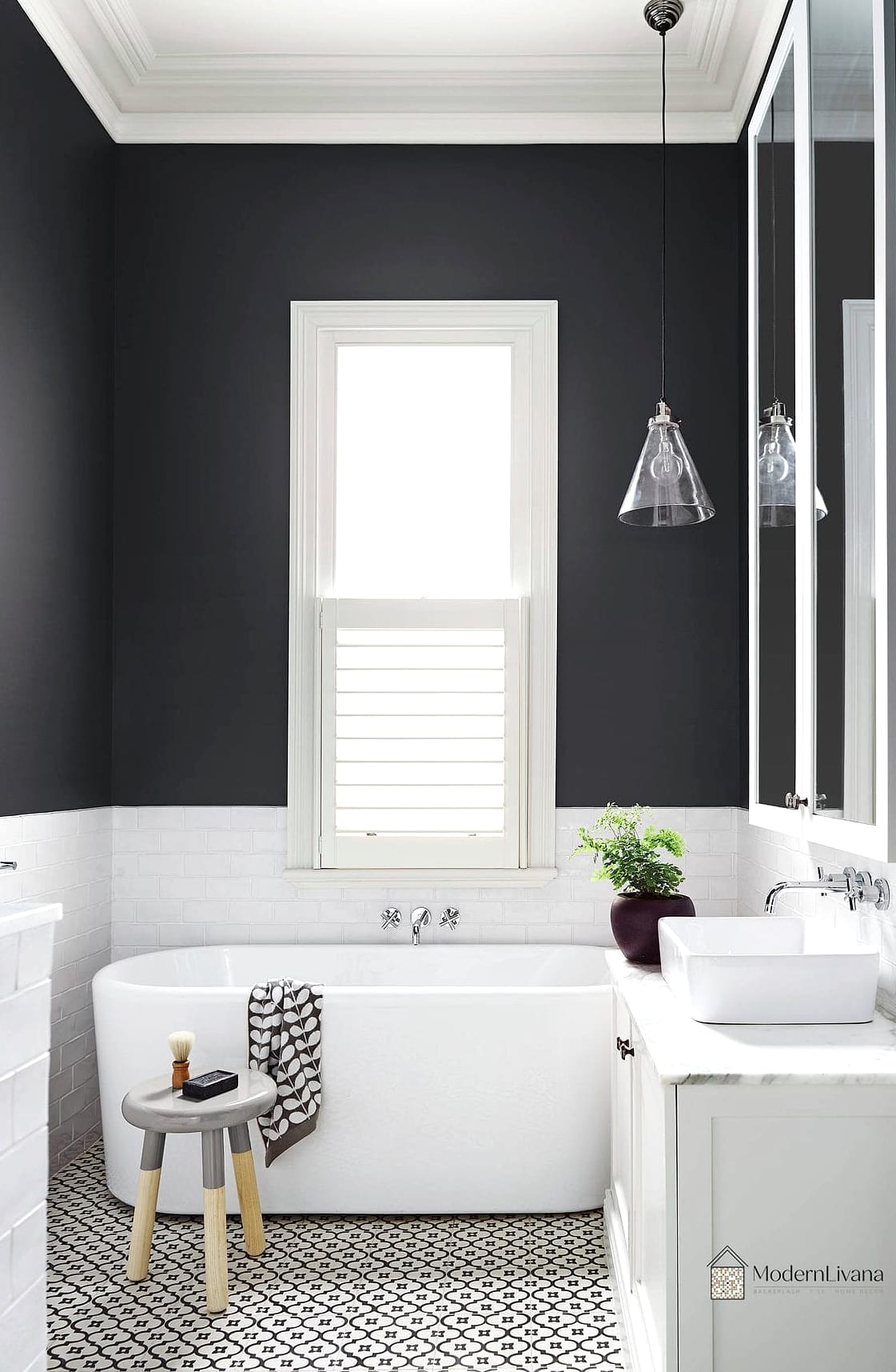 Black Painted Accent Wall
