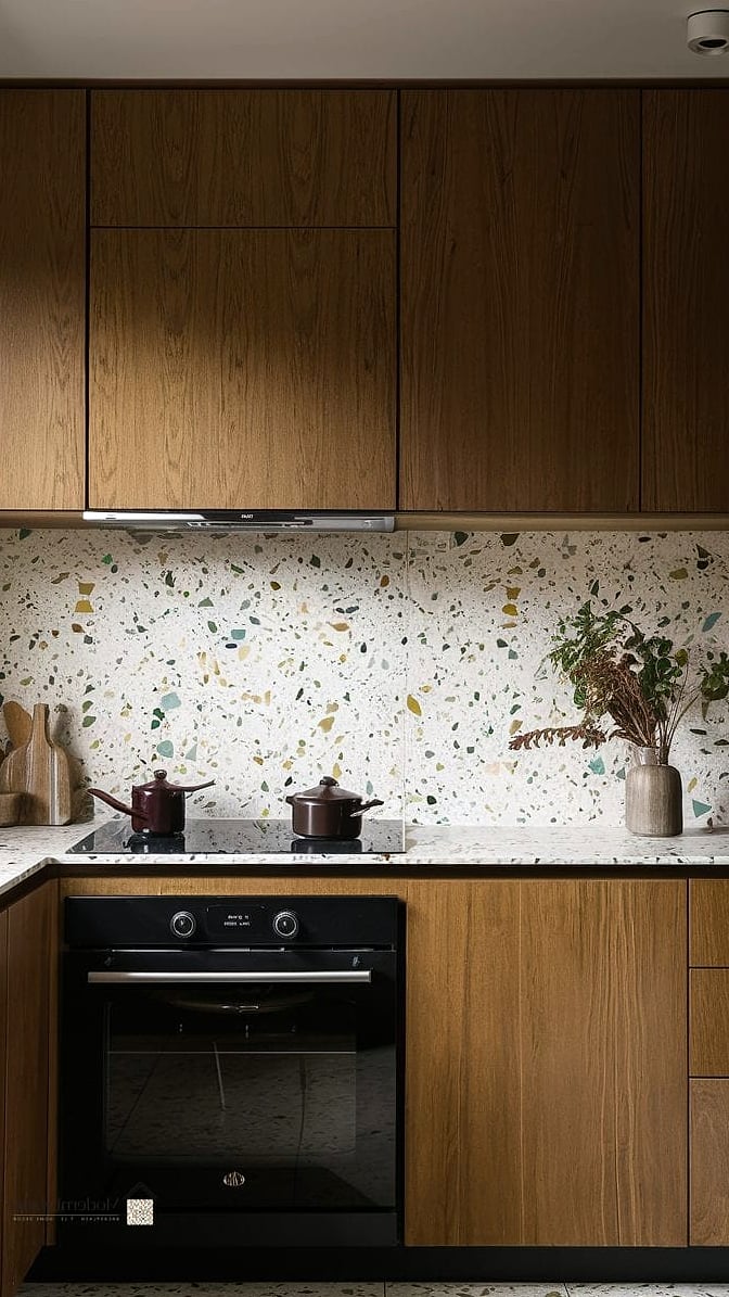 Black Terrazzo Backsplash