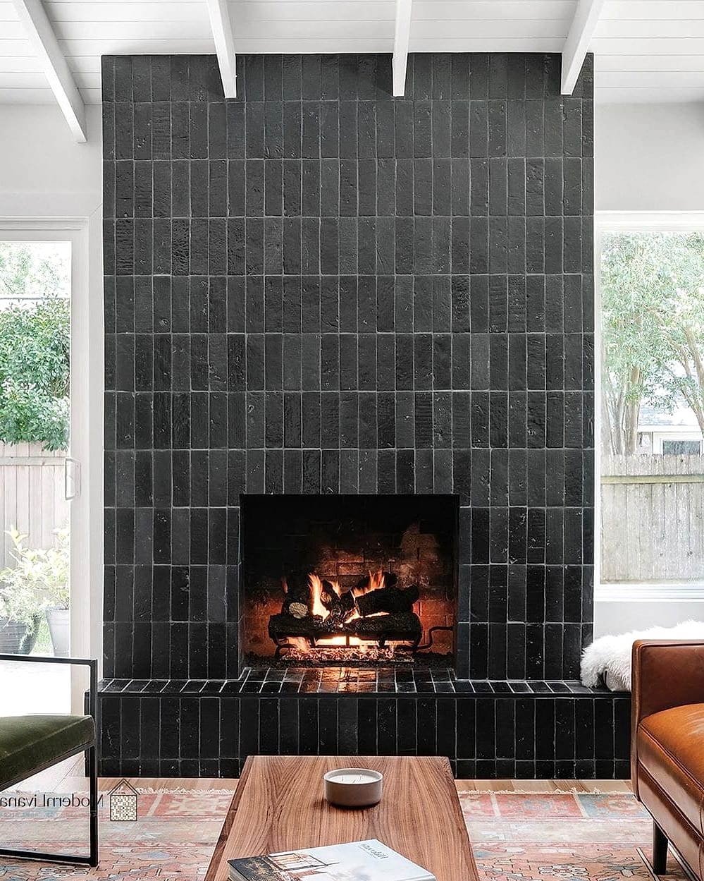 25 Black Tile Ideas to Show Your Contractor 17 Black Tile Fireplace Surround