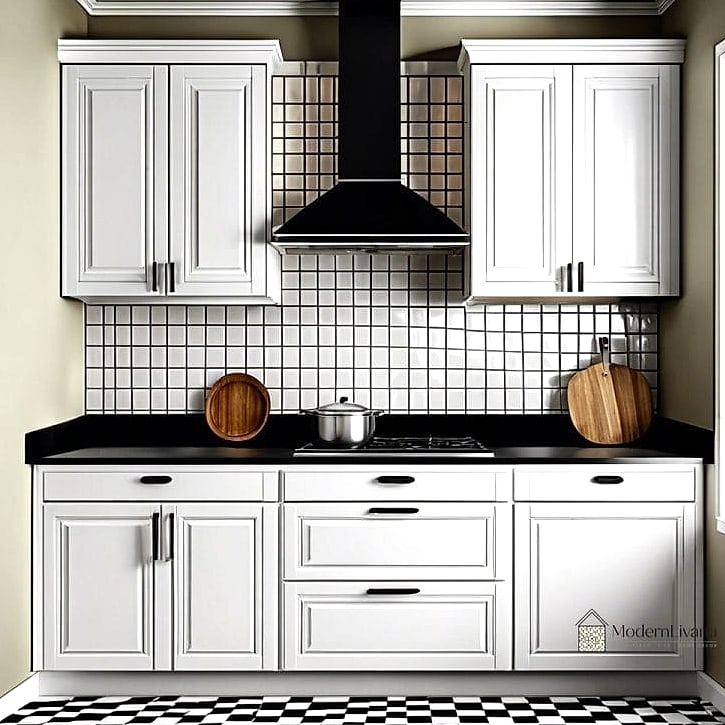 Black and White Checker Mosaic