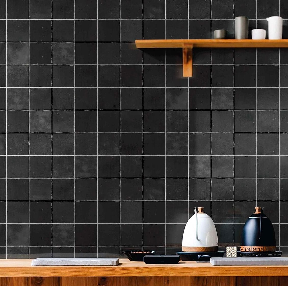 Black Zellige-Inspired Tile