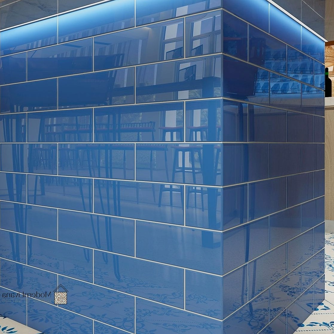 Blue Glazed Tile Bathroom Retreat