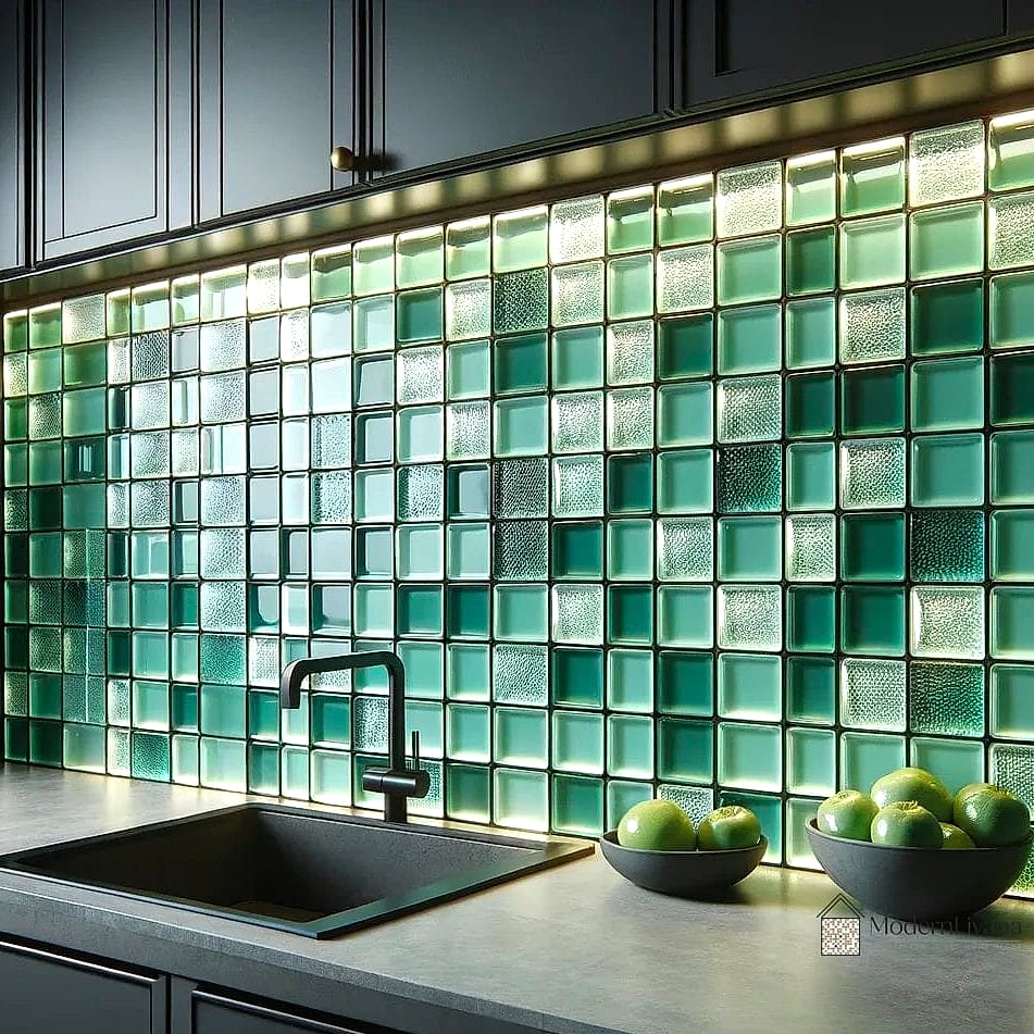 Blue-Green Glass Tile