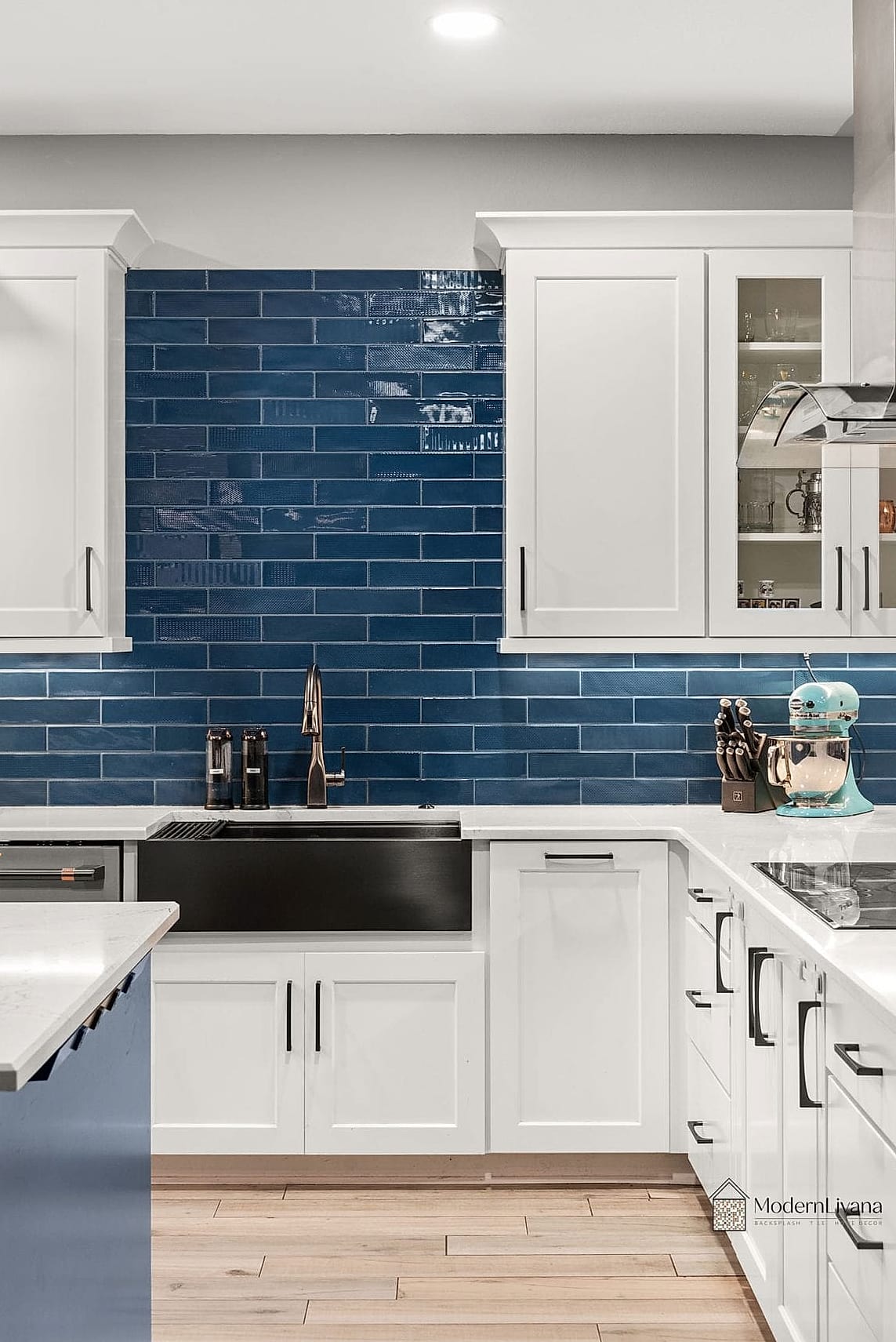 Blue and White Mosaic Tile