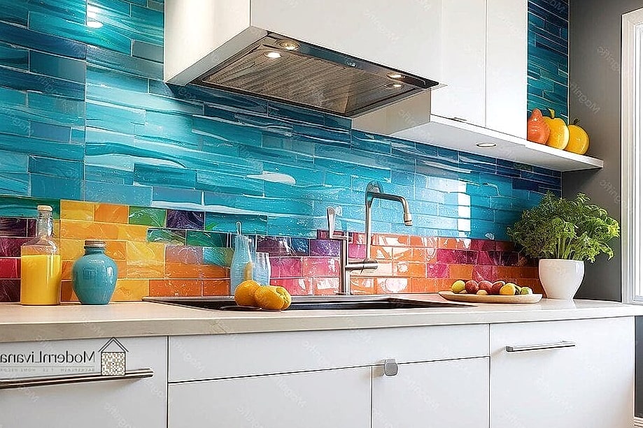 23 Multicolor Backsplash Ideas That Are Stylish and Practical 10 Bold Geometric Color Blocks