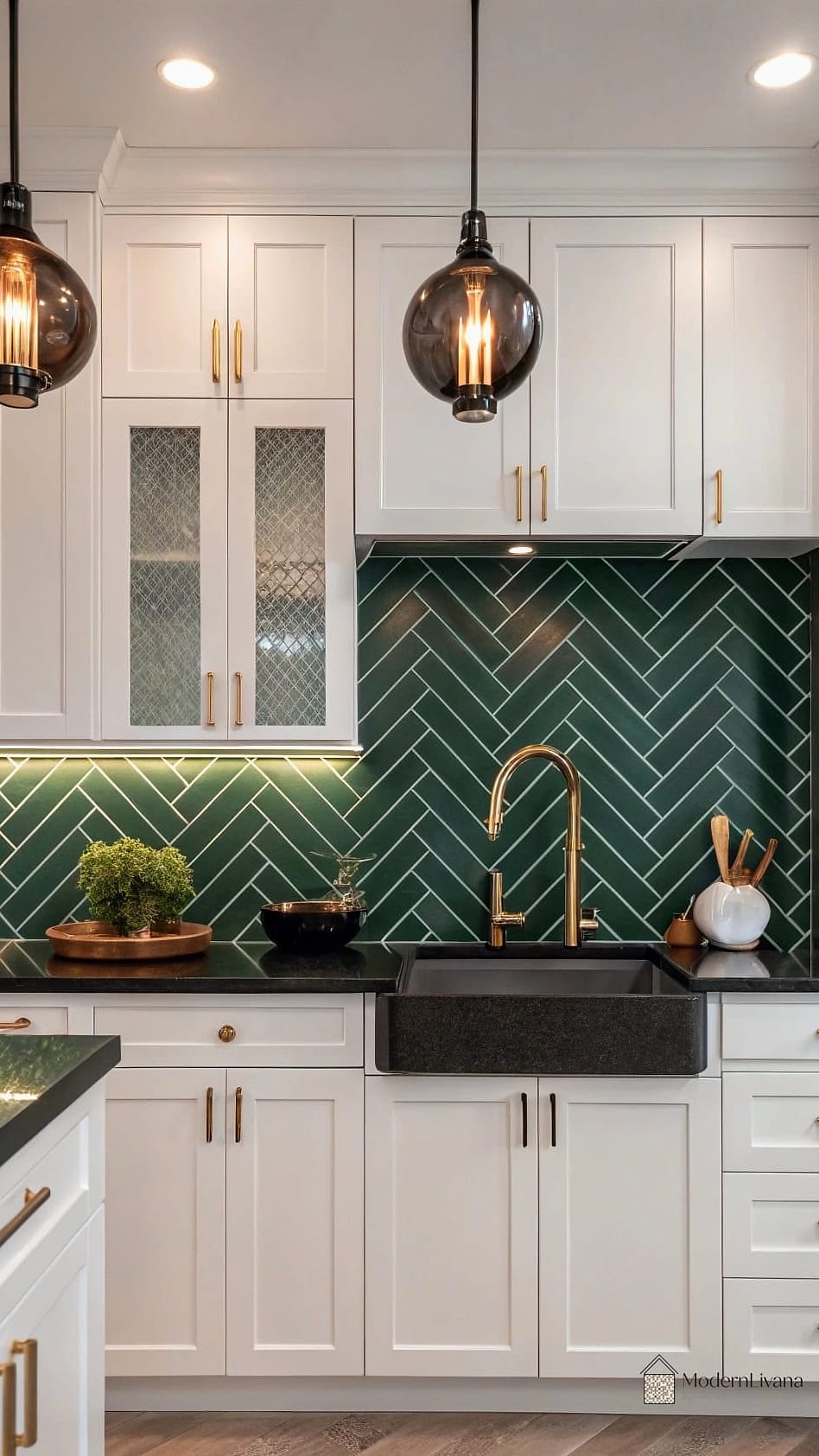 Bold Green Kitchen Backsplash
