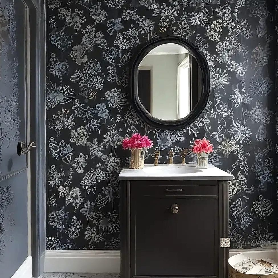 Bold Wallpaper as a Backsplash Alternative