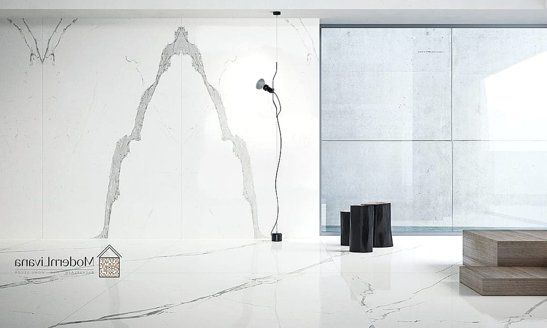 Bookmatched White Marble-Look Slabs