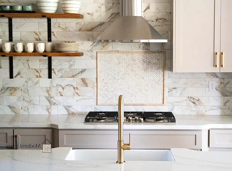 24 Brass Backsplash Ideas That Maximize Style and Function 4 Brass Subway Tile