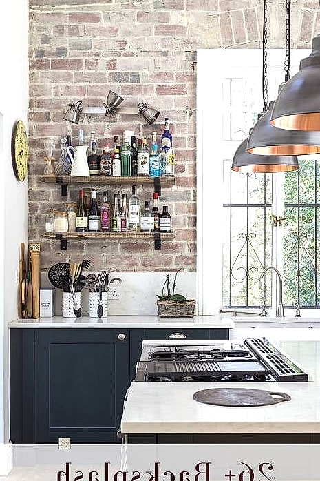 24 Red Brick Backsplash Ideas That Work in Any Size Home 22 Brick Combined with Subway Tile