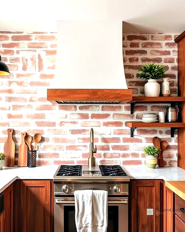24 Rustic Backsplash Ideas to Inspire Your Next Renovation 5 Brick Veneer Backsplash