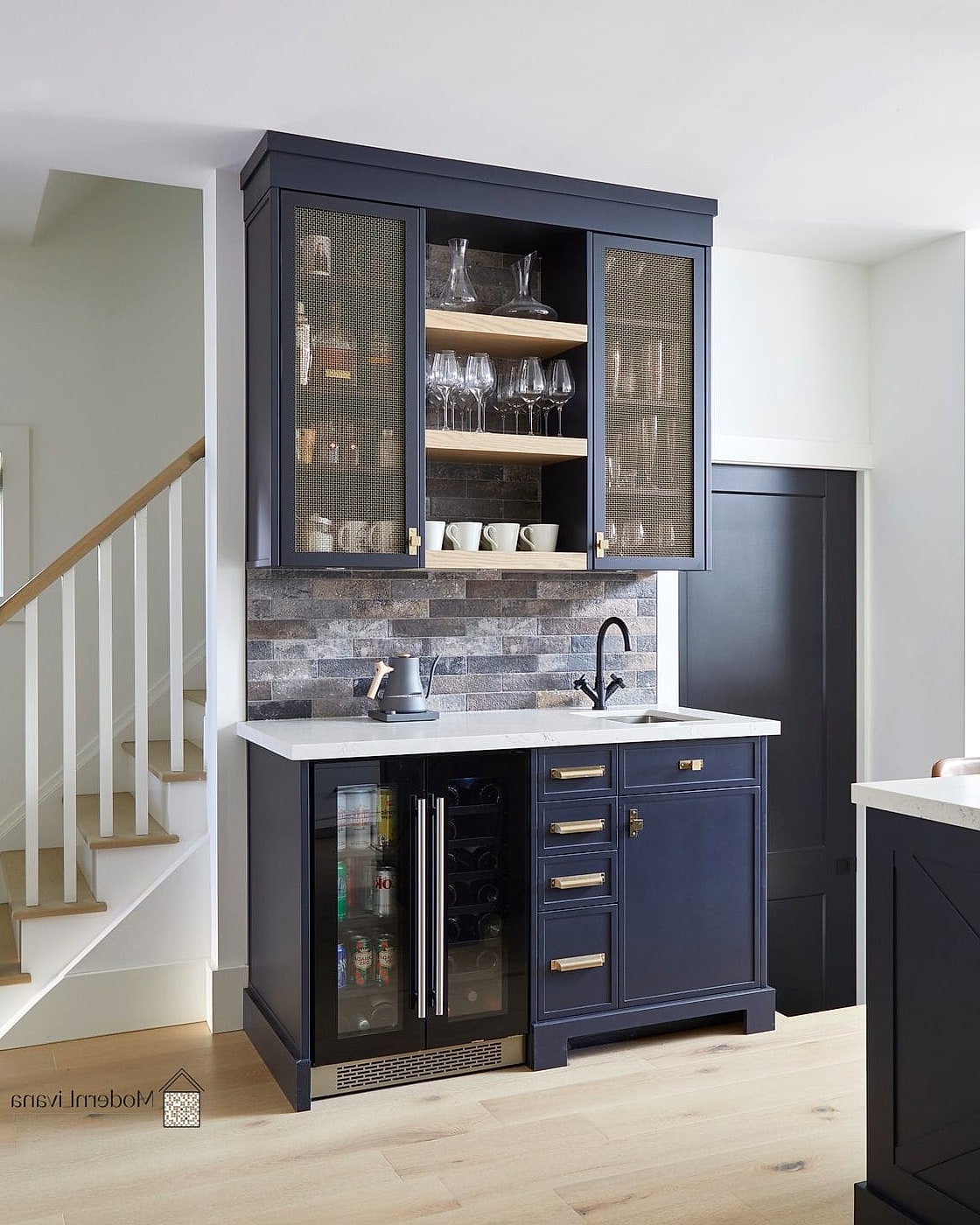 Built-In Backsplash with Hidden Storage Features