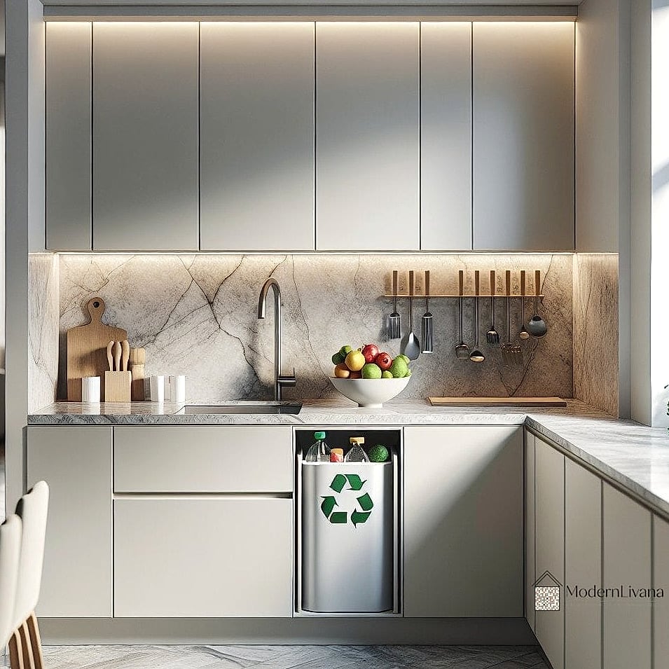 Built-In Recycling and Trash Centers