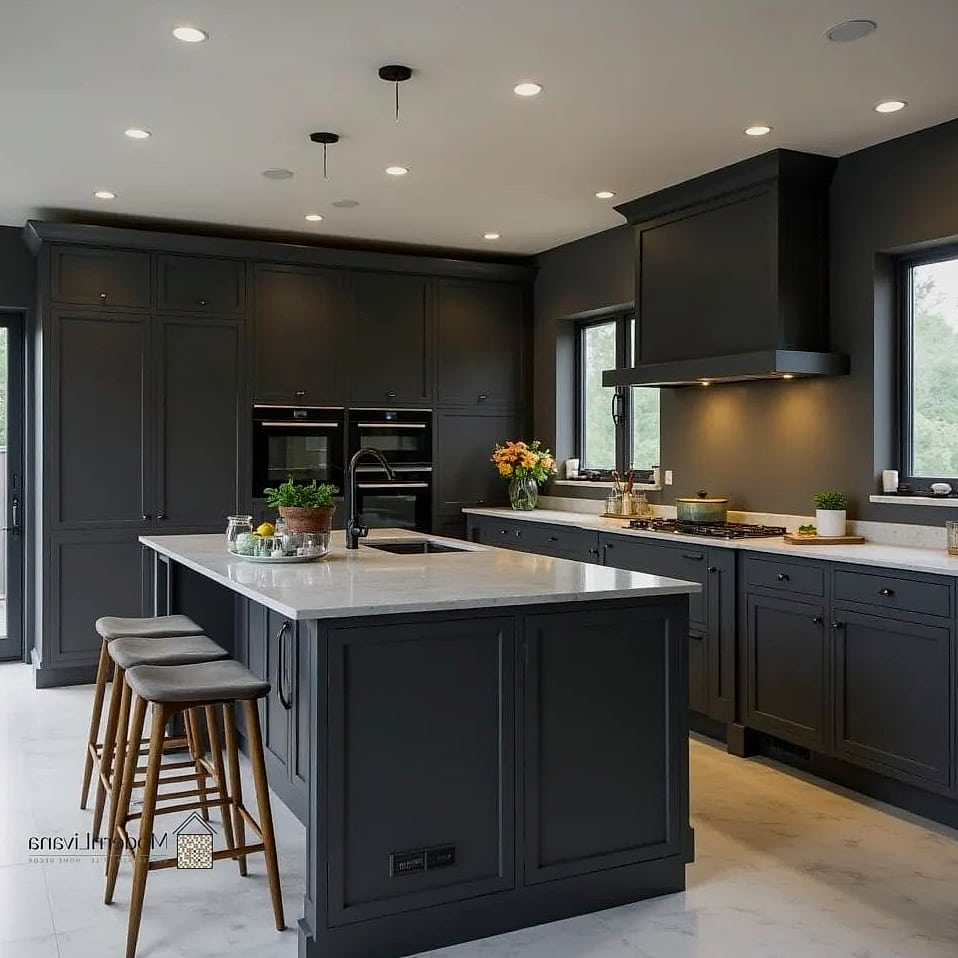Charcoal Gray Modern Kitchen Design