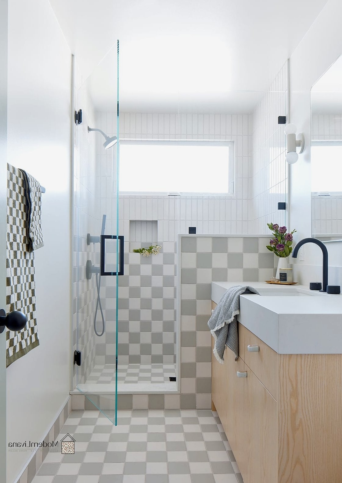 Checkerboard Tile Backsplash