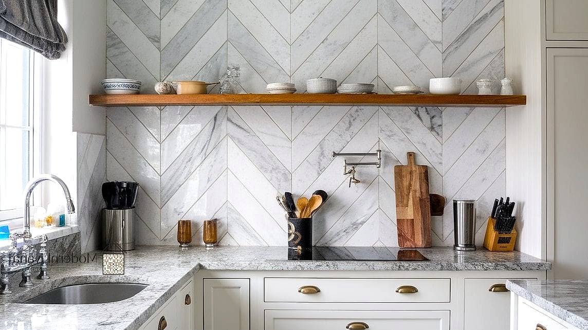Chevron with Colored Grout