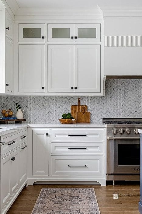 Chevron Extending to a Coffee Bar Wall