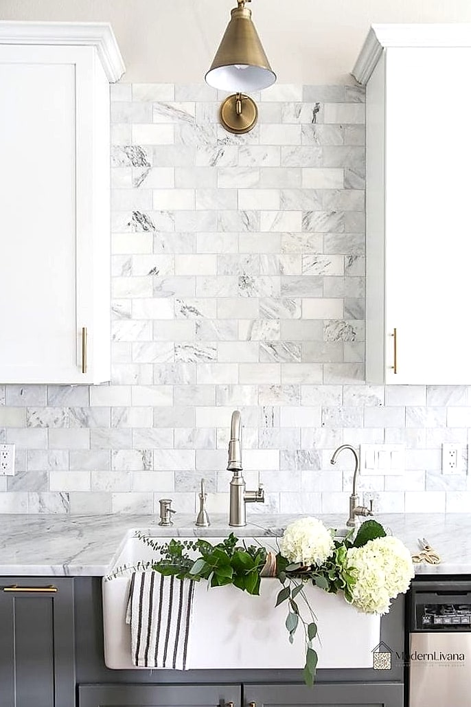 Chevron in a Farmhouse Sink Nook