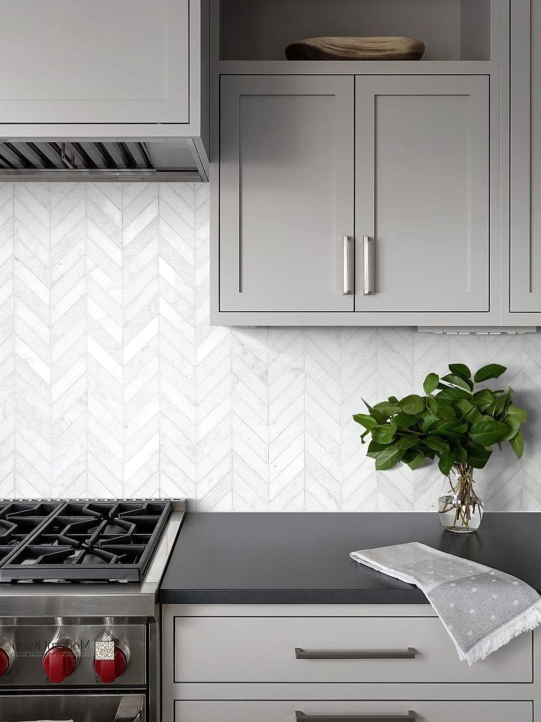 Chevron with Under-Cabinet Lighting