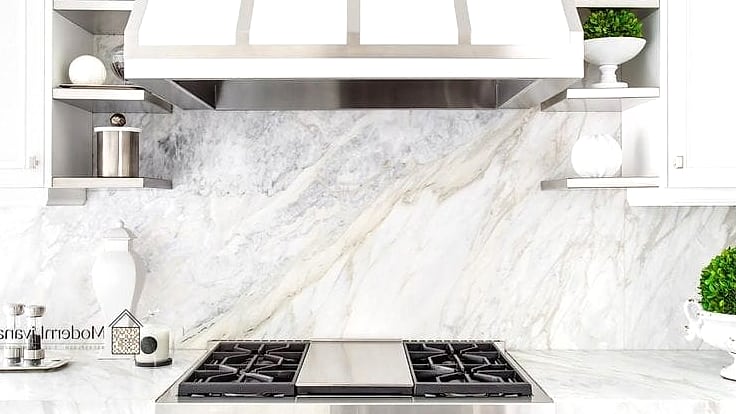 30 Marble Backsplash Ideas That Are Stylish and Practical 2 Classic Carrara Slab Backsplash