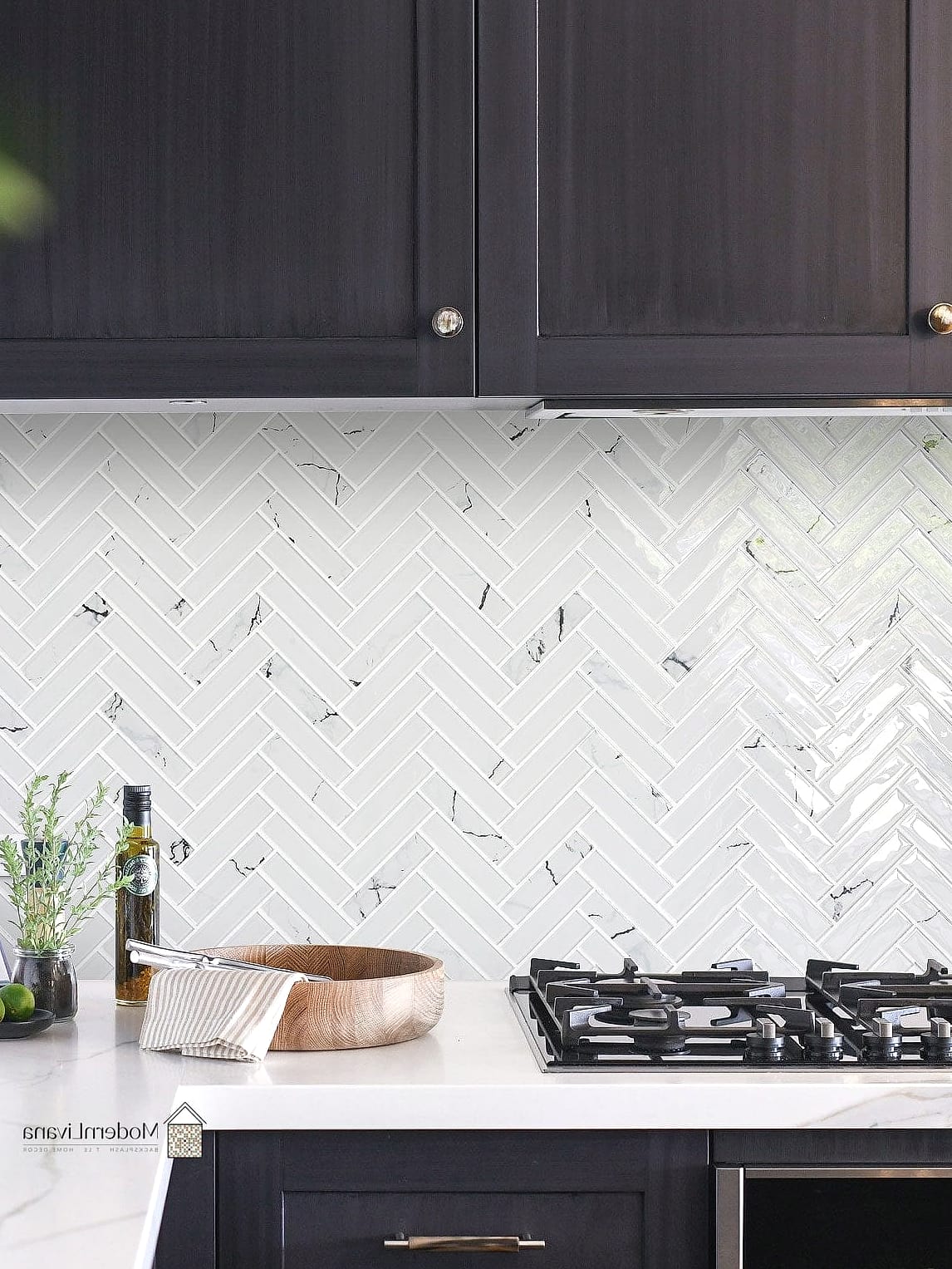 Classic White Carrara Chevron