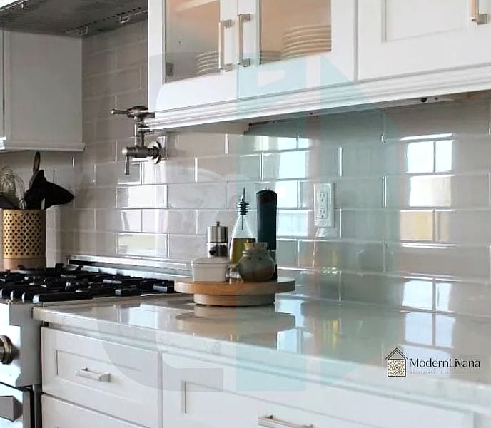 Classic White Subway Tile with Dark Grout