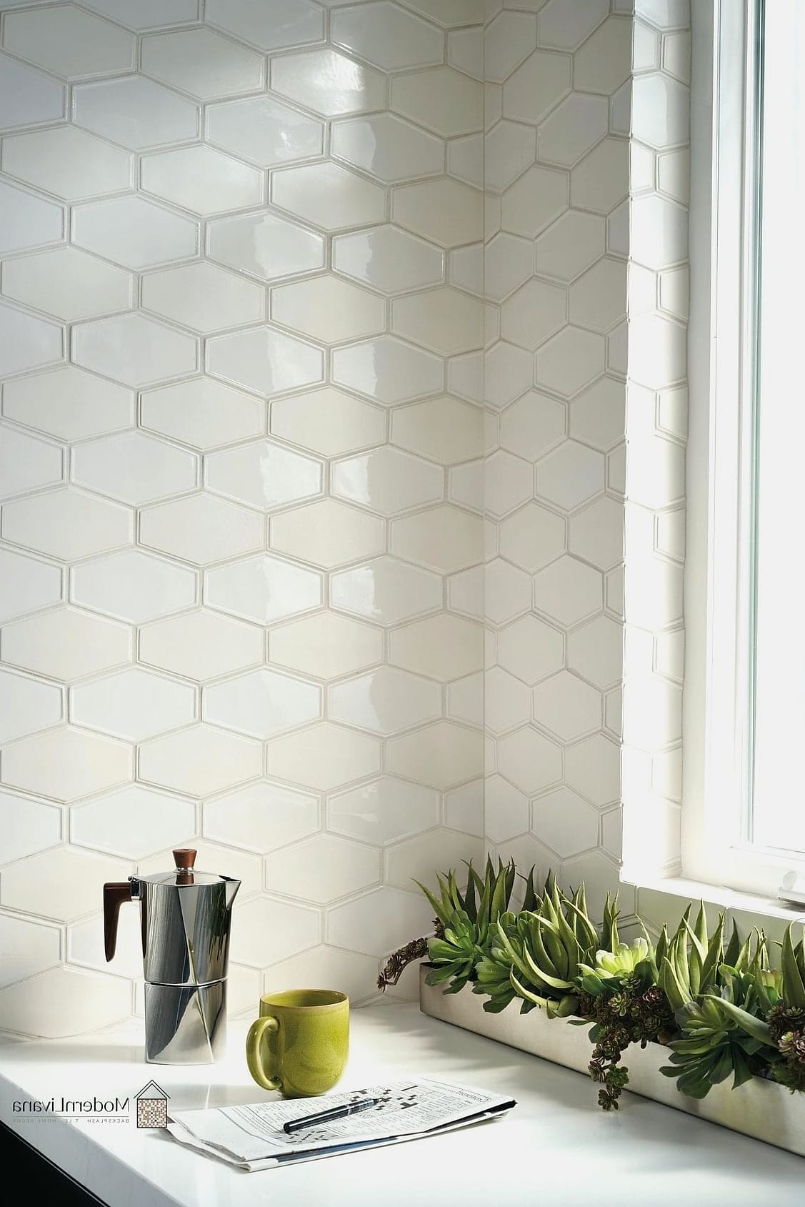 Classic White with Light Gray Grout