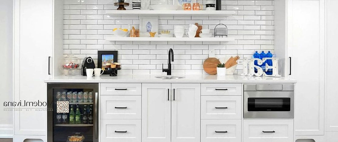 Classic White Subway Tile with Dark Grout