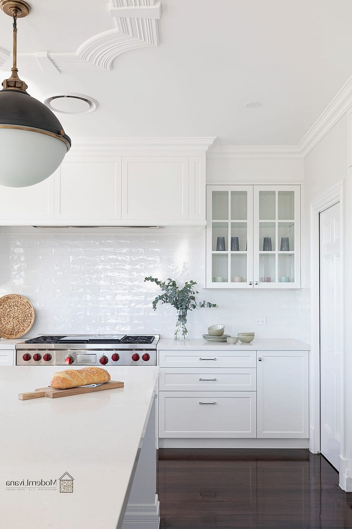 Classic White Subway Tile with Dark Grout