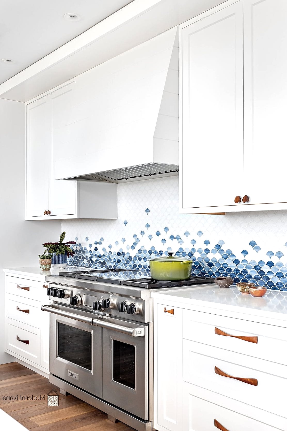 Coastal Marble-and-Blue Tile Mix