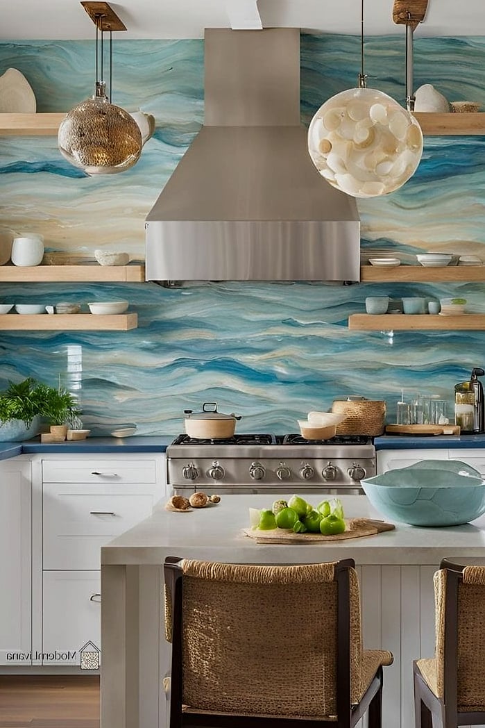 23 Multicolor Backsplash Ideas That Are Stylish and Practical 16 Coastal Pebble Mosaic