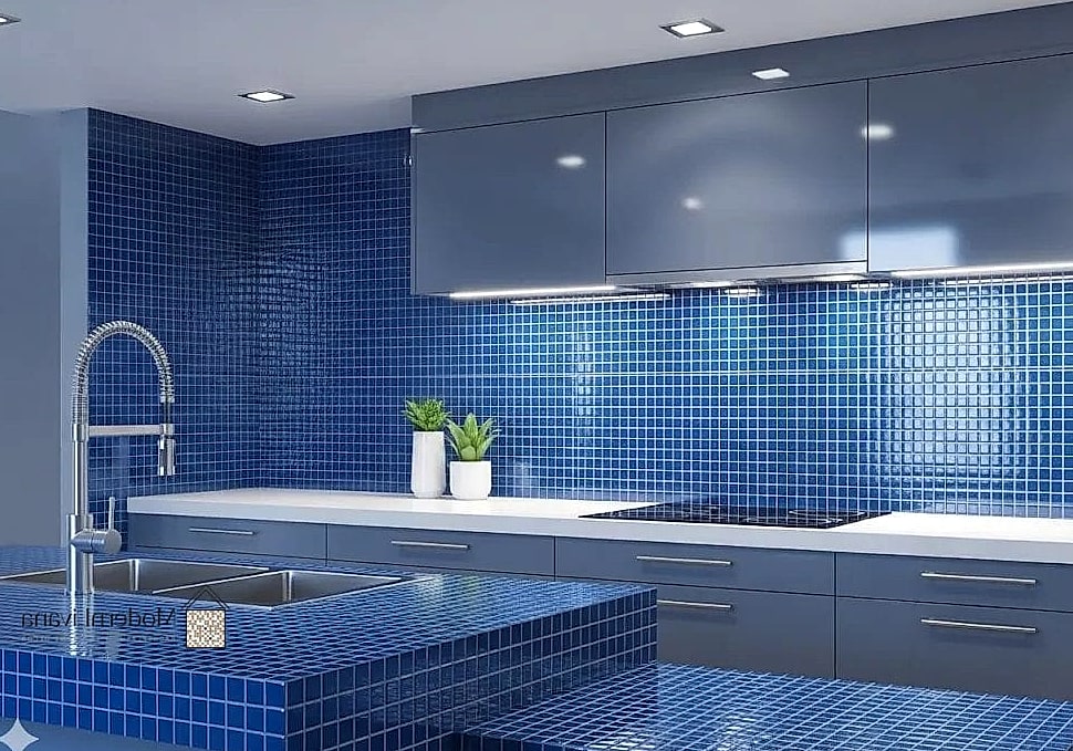 27 Blue Mosaic Tile Ideas From Homes We Absolutely Love 2 Cobalt Blue Backsplash Behind a White Kitchen