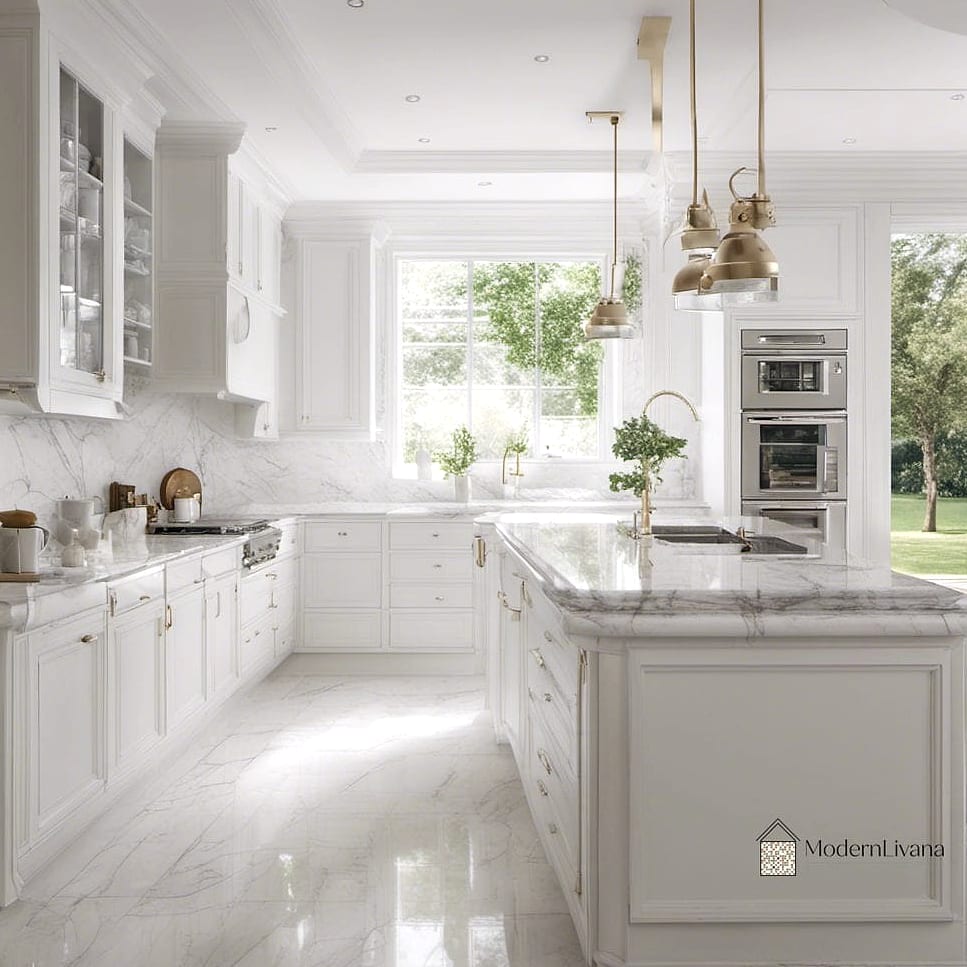 21 Stylish Kitchen Ideas That Maximize Style and Function 3 Combine White Cabinets With Warm Wood Accents