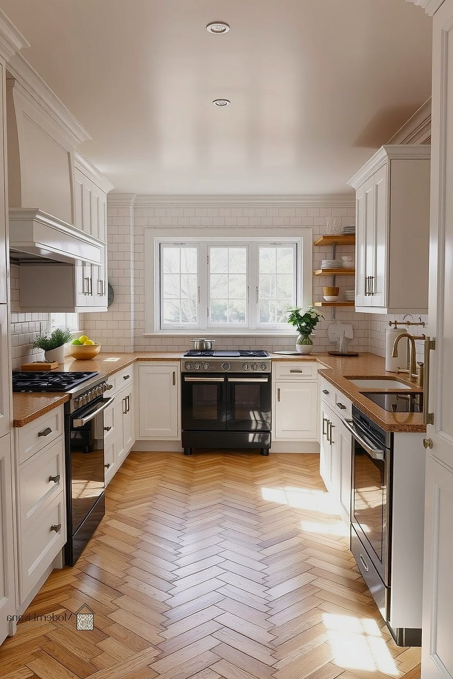 A Compact Herringbone Backsplash