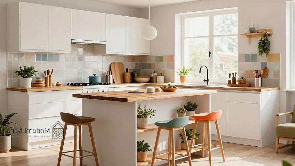 A Compact Kitchen Island on Wheels