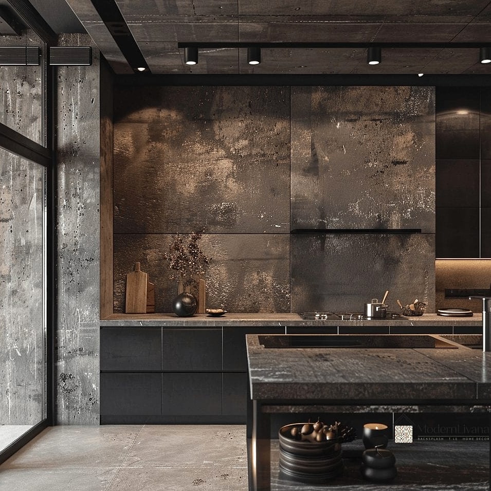 Concrete-Look Backsplash for Industrial Style
