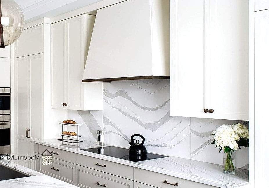 27 White Quartz Backsplash Ideas for Every Home Style and Budget 19 Contemporary Handle-Free Cabinets