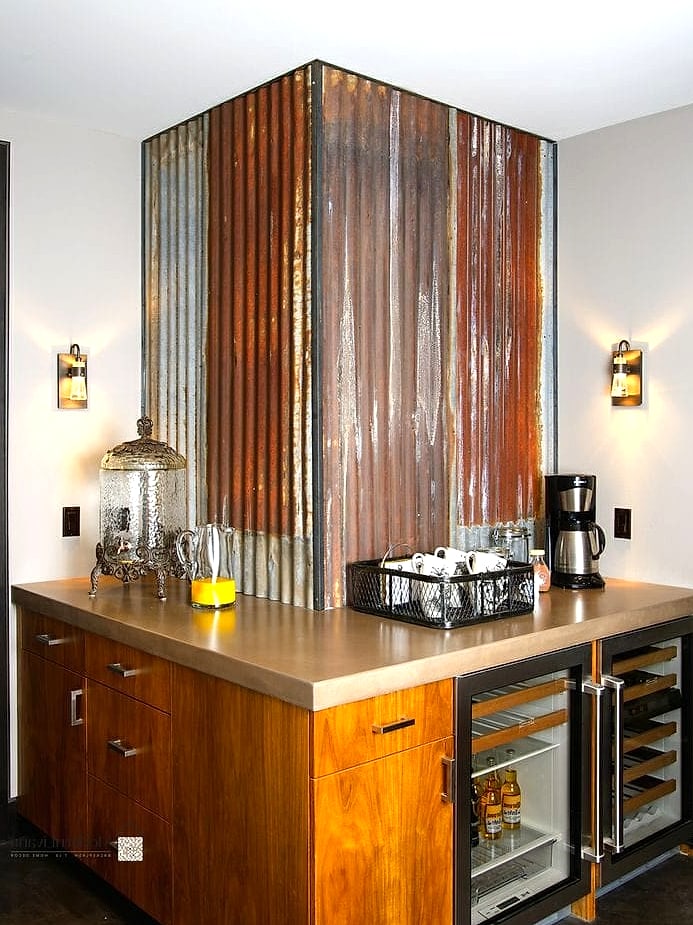 Corrugated Stainless Steel Backsplash