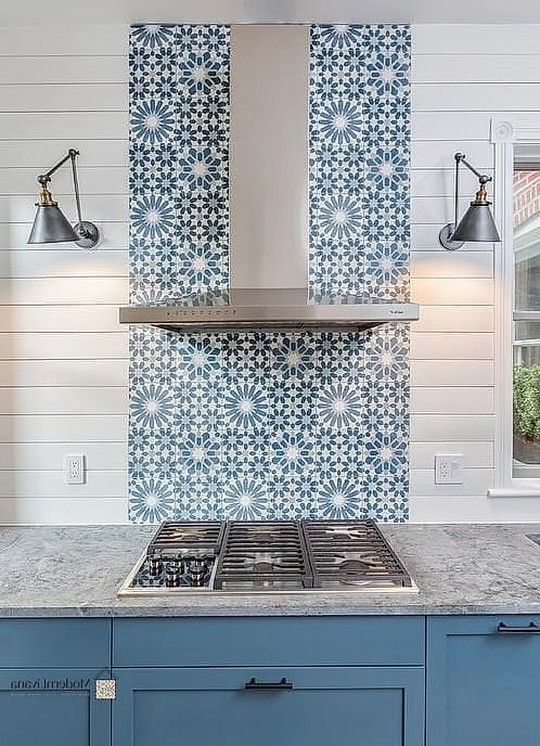27 Blue Mosaic Tile Ideas From Homes We Absolutely Love 26 Cottage-Style Blue Mosaic Tile Kitchen Nook