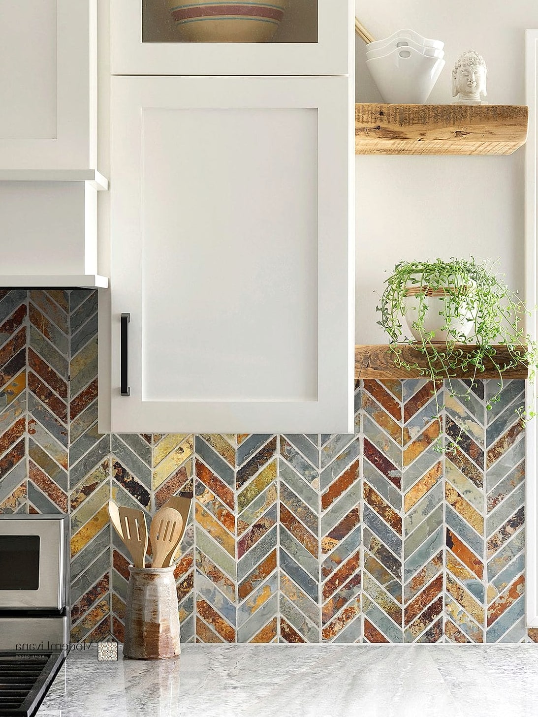 DIY-Friendly Marble Chevron Tile Project