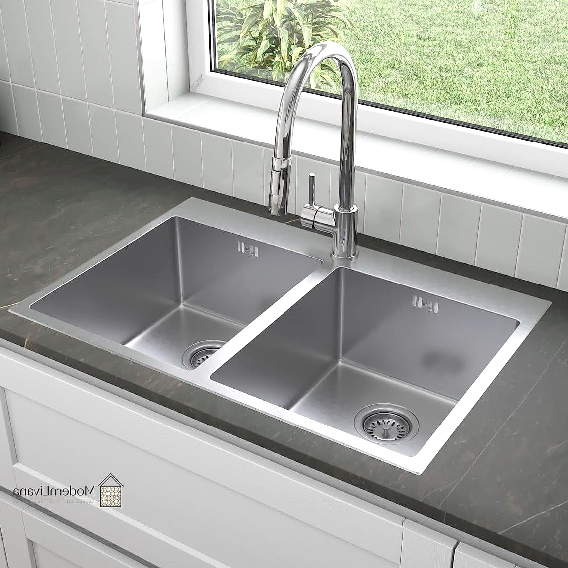 26 Kitchen Sink Ideas That Will Transform Your Space 5 Double Bowl Sink for Busy Households