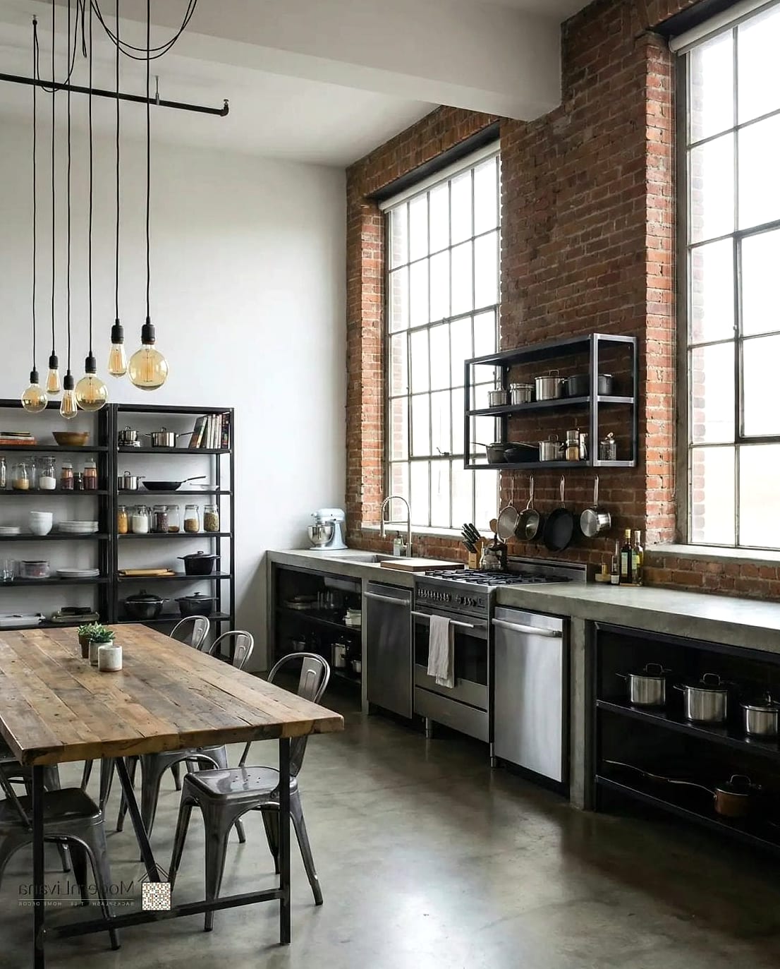 25 Industrial Kitchen Ideas From Homes We Absolutely Love 2 Exposed Brick Walls That Tell a Story