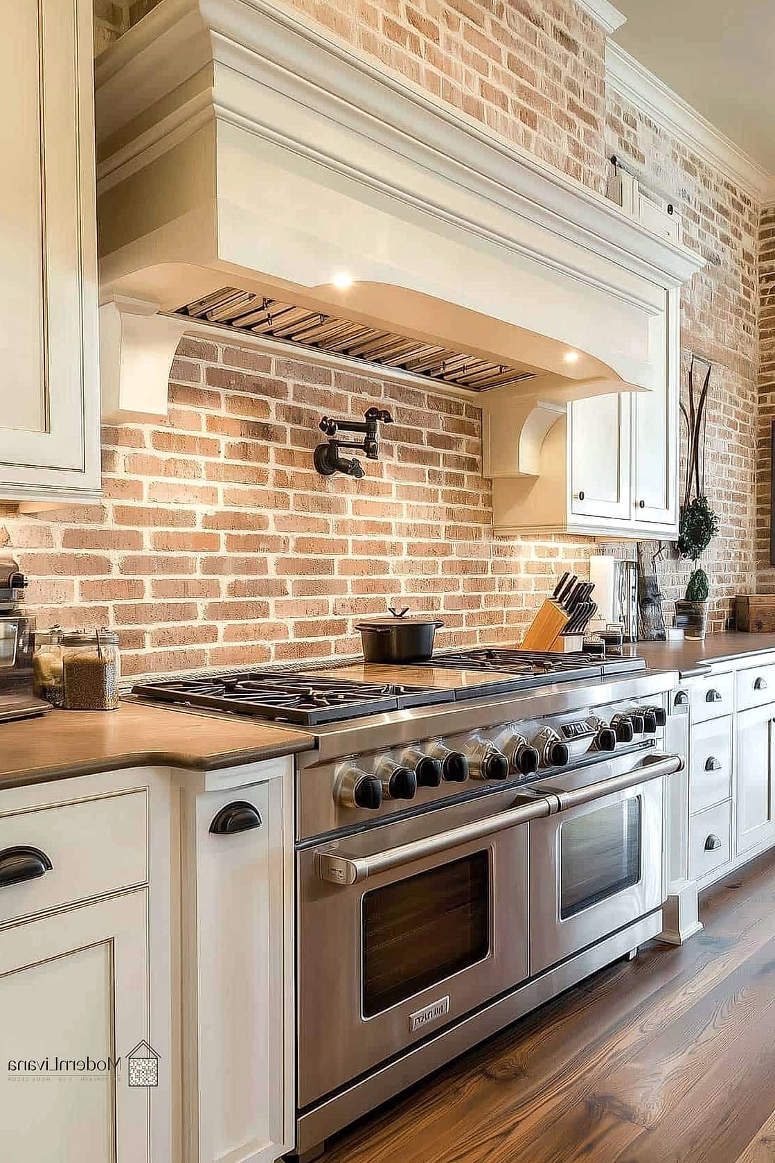 20 Kitchen Backsplash Ideas That Will Transform Your Space 15 Farmhouse Brick Backsplash