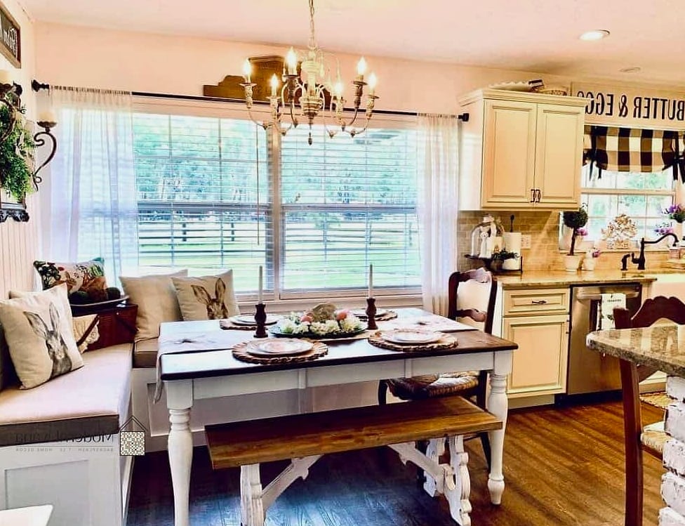 Farmhouse-Style Bench Seating